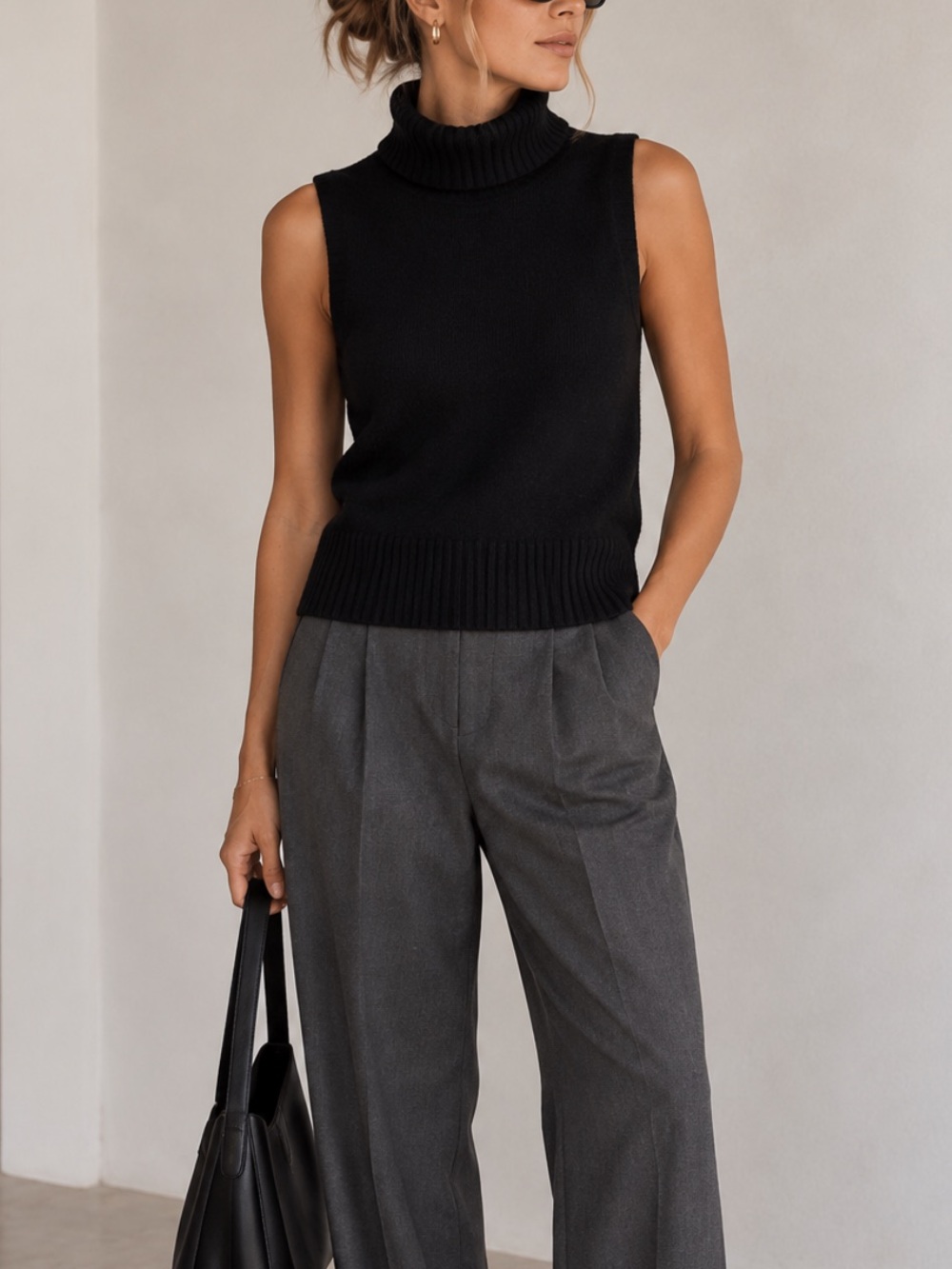 Lauren Ralph Lauren Vintage 90’s Y2K Cashmere Sleeveless Turtleneck Sweater Tank